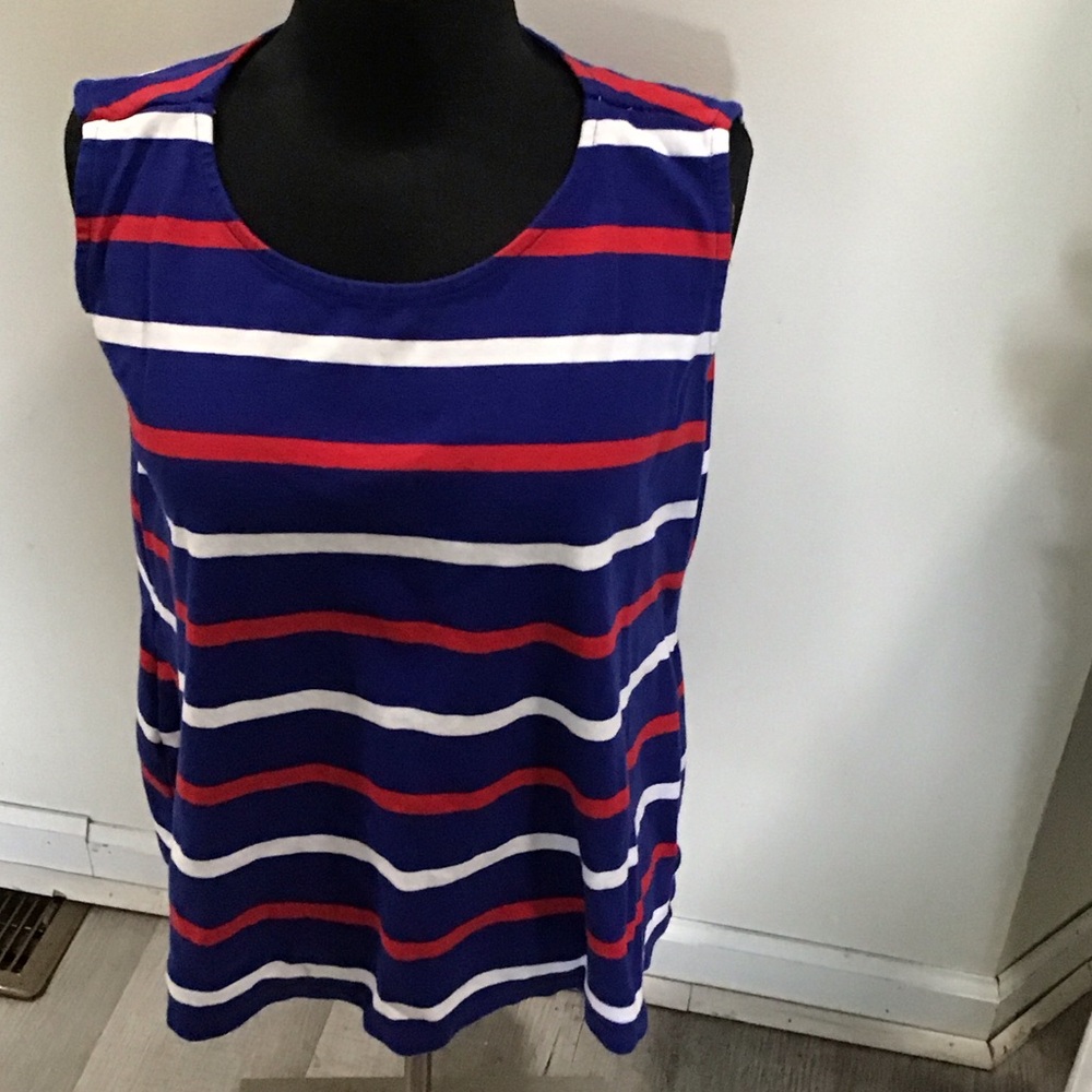 Kim Rogers Striped Tank Top in Blue, Red, and White